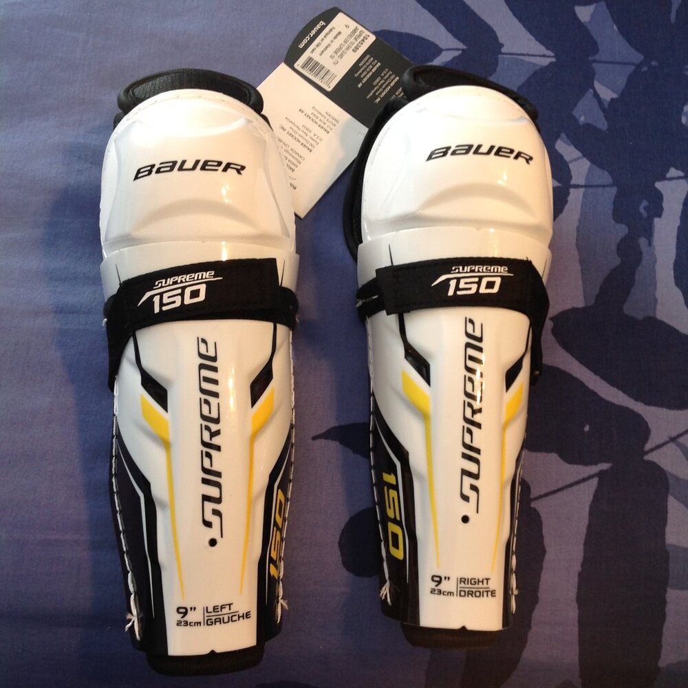 NWT Bauer Supreme 150 9" Shin Guards Youth 1045389